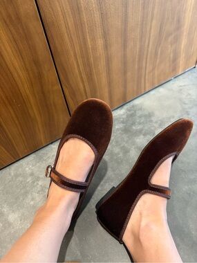 Brown velvet Mary Jane’s